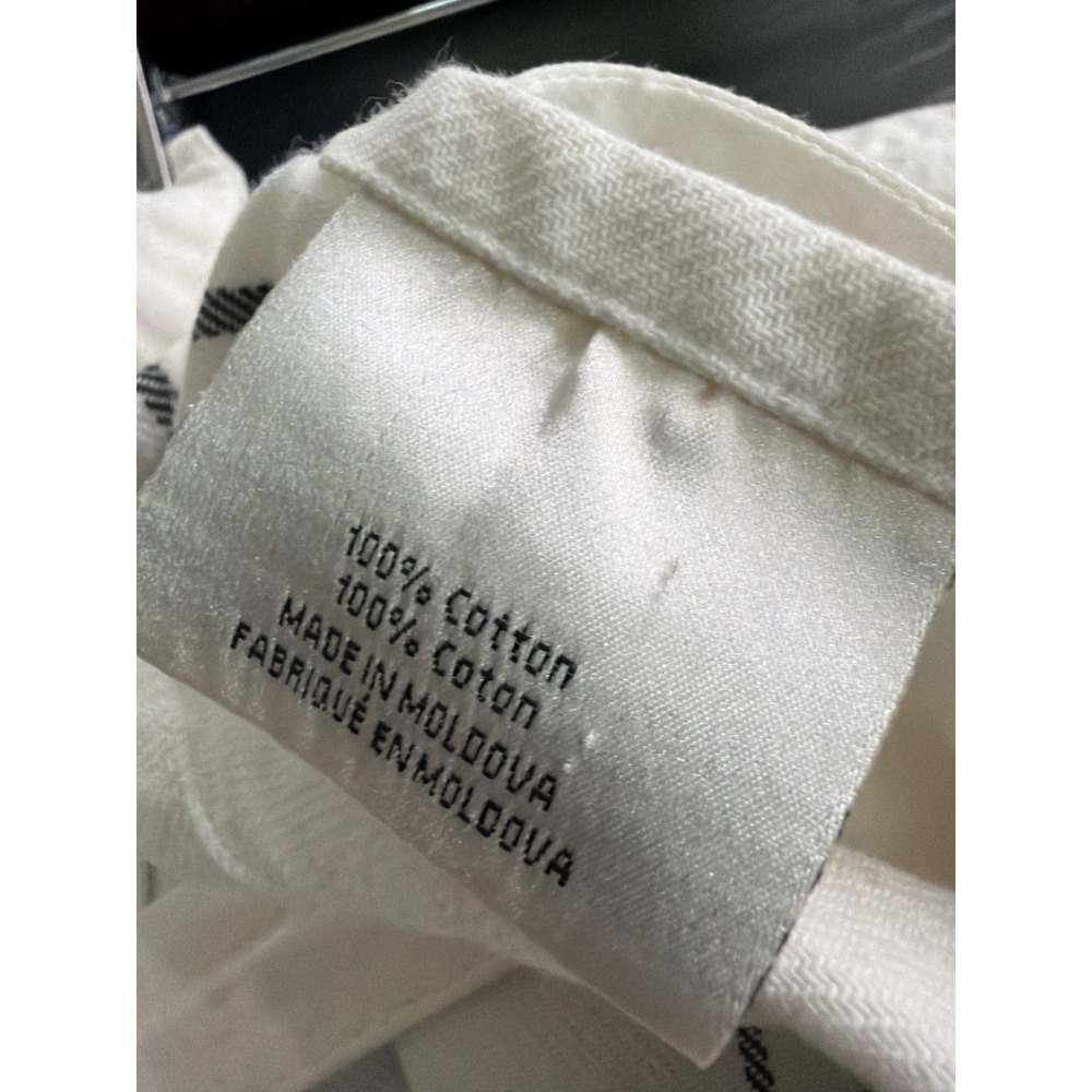 Williams Sonoma Logo Cotton Twill Apron White Navy Blue Stripe Adjustable - Picture 4 of 5